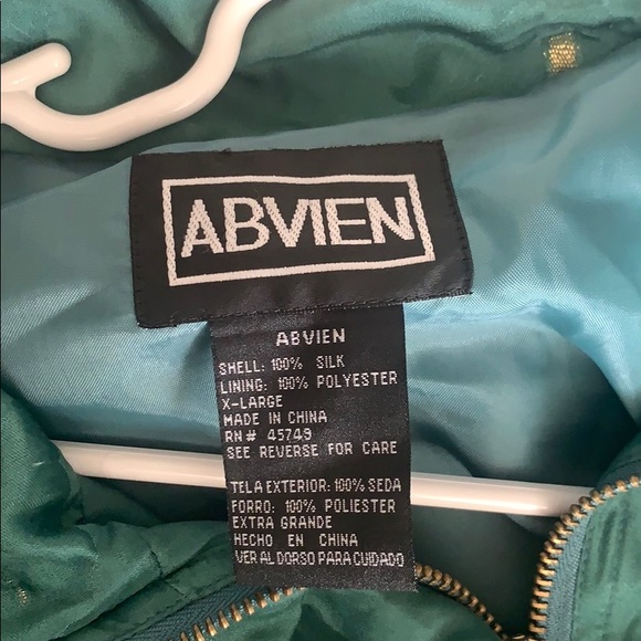 VTG 90’s 100% SILK Teal Blue Floral Bomber Jacket - Picture 4 of 8